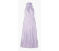 Sienna satin halterneck midi dress - Purple