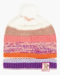 Zimmermann Striped merino wool, cotton and cashmere-blend beanie - Pink Pink