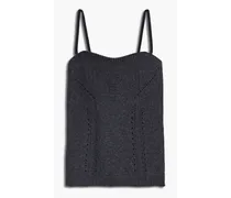 Pointelle-knit wool and cashmere-blend camisole - Gray