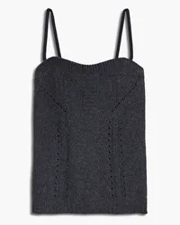 Valentino Garavani Pointelle-knit wool and cashmere-blend camisole - Gray Gray