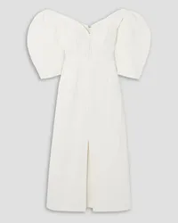 Mara Hoffman Leonara off-the-shoulder TENCEL™ Lyocell and linen-blend midi dress - White White