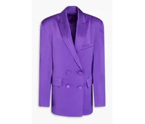 Wells double-breasted satin-crepe blazer - Purple