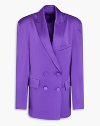 Alex Perry Wells double-breasted satin-crepe blazer - Purple Purple