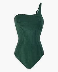 Onia Wren one-shoulder ribbed swimsuit - Green Green