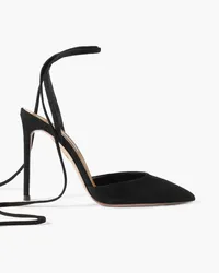 Aquazzura Olie 105 lace-up suede pumps - Black Black