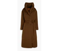 Duvet twill coat - Brown