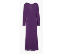 Opal cotton-blend crochet-knit maxi dress - Purple
