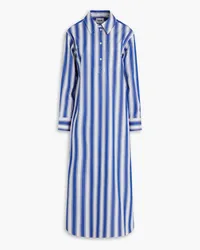 Claudie Pierlot Striped cotton-poplin midi shirt dress - Blue Blue