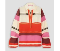 Peruda striped satin-jacquard blouse - Multicolor