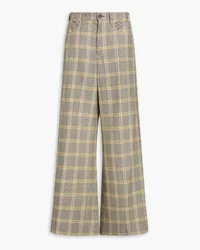 Marni Checked wool-blend wide-leg pants - Black Black