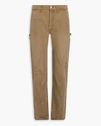 John Elliott + Co Painted cotton-canvas cargo pants - Brown Brown