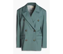 Double-breasted wool blazer - Green