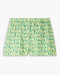 Versace Dua Lipa printed silk-twill shorts - Blue Blue