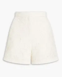 Maje Sequin-embellished embroidered tulle shorts - White White