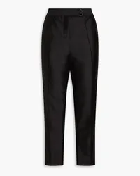 Zimmermann Wool and silk-blend twill tapered pants - Black Black