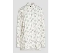 Printed silk-blend shirt - White
