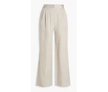Rivello pleated organic linen wide-leg pants - Neutral