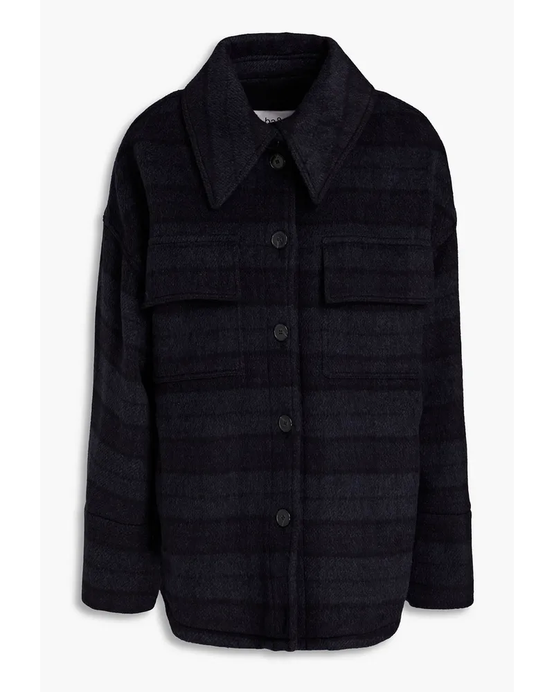 ba&sh Carmel checked brushed wool-blend felt jacket - Blue Blue