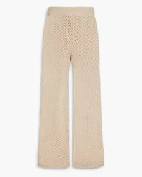 Onia Crochet-knit cotton-blend wide-leg pants - Neutral Neutral