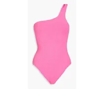 Palermo one-shoulder ribbed swimsuit - Pink