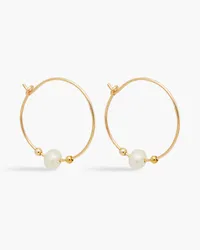 Zimmermann Gold-tone faux pearl hoop earrings - Metallic Metallic