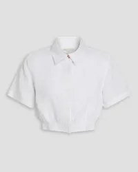 Onia Cropped linen and Lyocell-blend shirt - White White