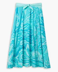 Etro Printed cotton-blend poplin maxi skirt - Blue Blue