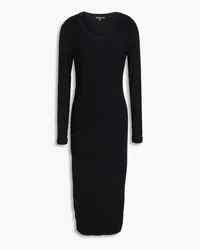 James Perse Ruched jersey midi dress - Black Black