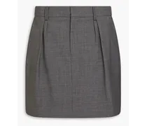 Pleated wool-blend mini skirt - Gray