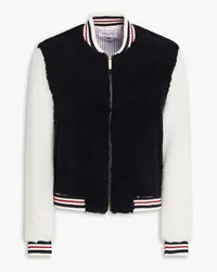 Thom Browne Two-tone shearling bomber jacket - Blue Blue