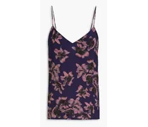 Astrid floral-print crepe de chine camisole - Purple