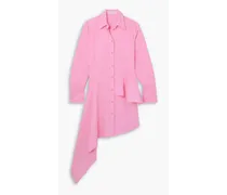 Cotton-poplin peplum shirt dress - Pink