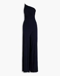 Halston Camryn one-shoulder jersey wide-leg jumpsuit - Blue Blue