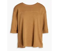 French cotton-terry top - Brown