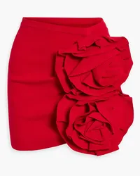 Magda Butrym Floral-appliquéd knitted mini skirt - Red Red