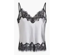 Alani Chantilly lace and satin camisole - Gray