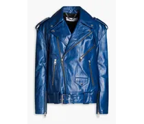 Leather biker jacket - Blue
