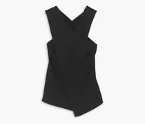 Bosea draped wrap-effect crepe blouse - Black