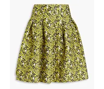Pleated cloqué mini skirt - Yellow