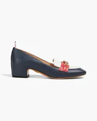 Thom Browne Embellished pebbled-leather loafers - Blue Blue