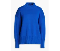 Ribbed cotton turtleneck sweater - Blue