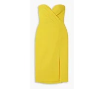 Rosanna strapless crepe midi dress - Yellow