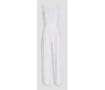 Alice Olivia - Bebe pleated linen-blend jumpsuit - White
