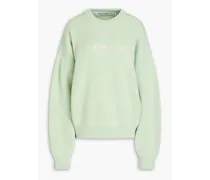 Appliquéd ribbed wool sweater - Green
