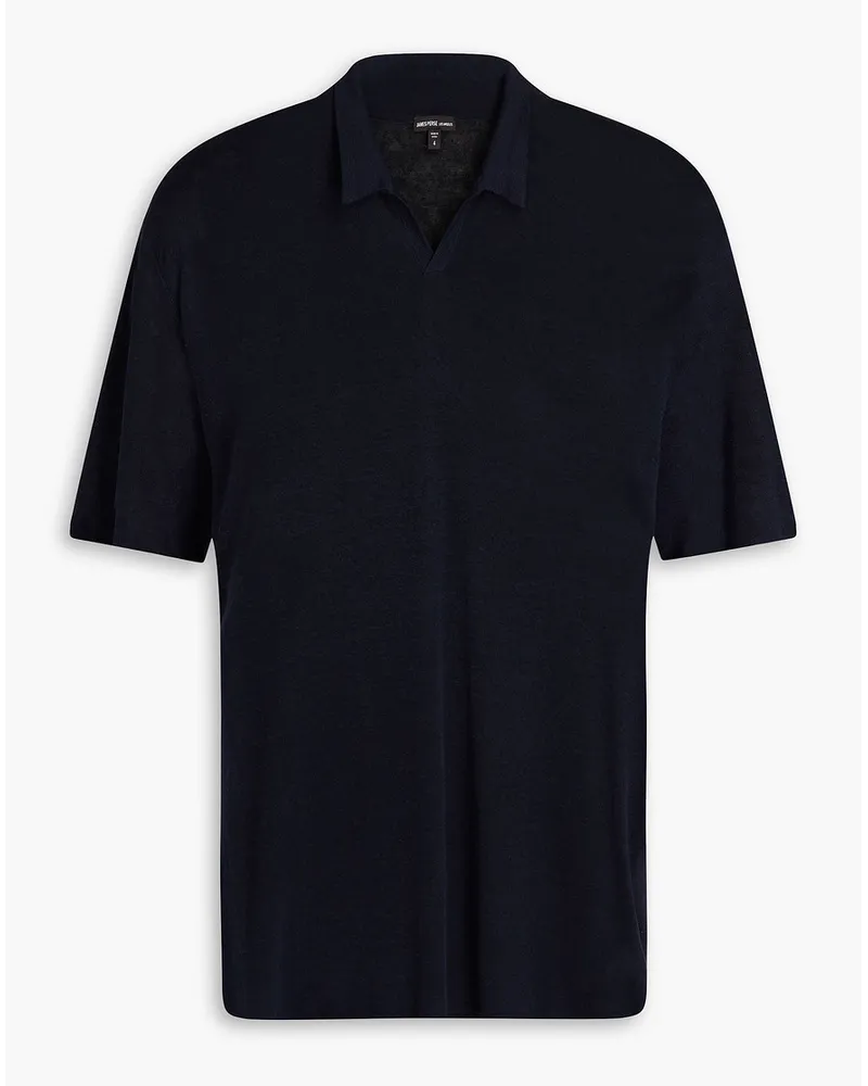 James Perse Linen-blend polo shirt - Blue Blue