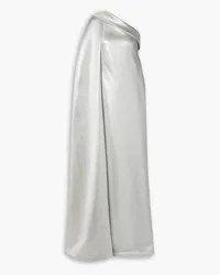 Reem Acra One-shoulder cotton-blend lamé gown - Metallic Metallic