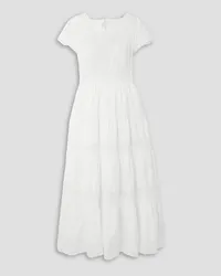 Loretta Caponi Lulu lace-trimmed cotton-poplin maxi dress - White White