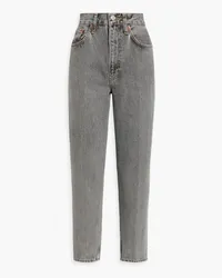 RE/DONE Faded high-rise tapered jeans - Gray Gray