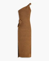 Jacquemus Noeud one-shoulder knitted midi dress - Brown Brown