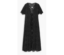 Imani broderie anglaise cotton coverup - Black